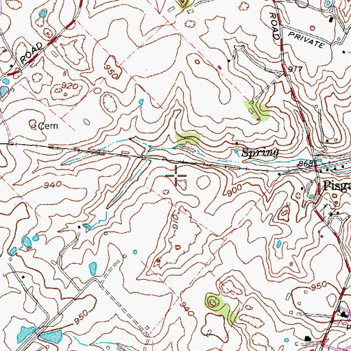 Topographic Map of Pisgah Post Office (historical), KY