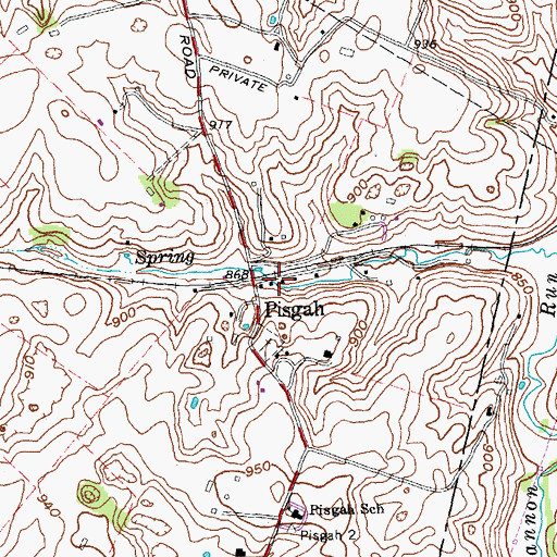Topographic Map of Pisgah Railroad Station (historical), KY
