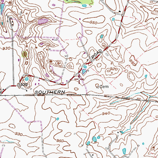 Topographic Map of Buck Pond Estate (historical), KY