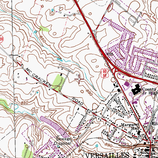 Topographic Map of DuPont Farm (historical), KY