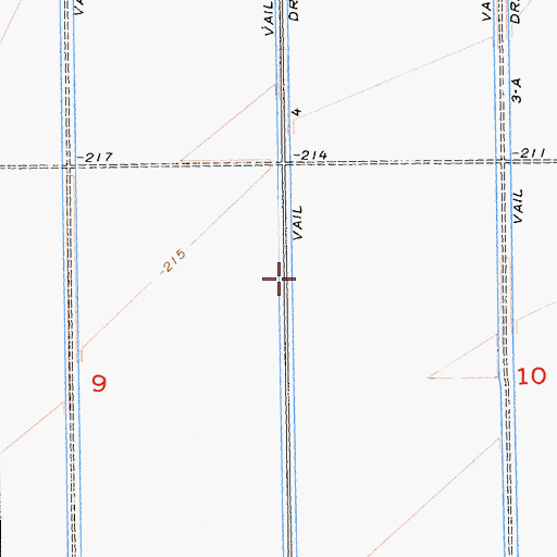 Topographic Map of Vail Four Drain, CA