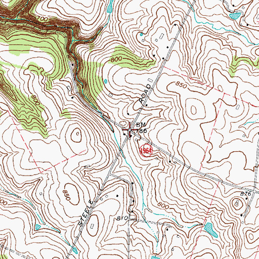 Topographic Map of Brookies Crossroad, KY