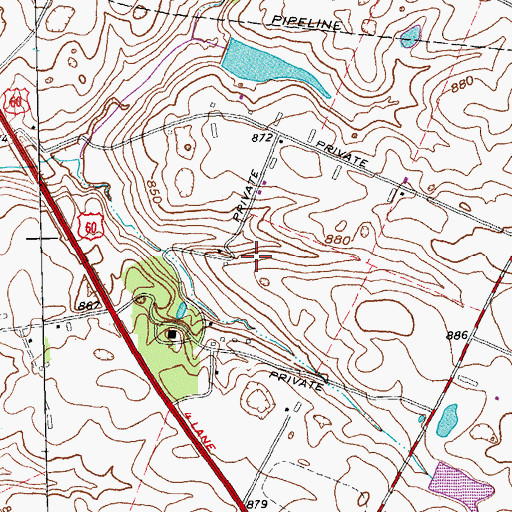 Topographic Map of Spring Hill Farm (historical), KY