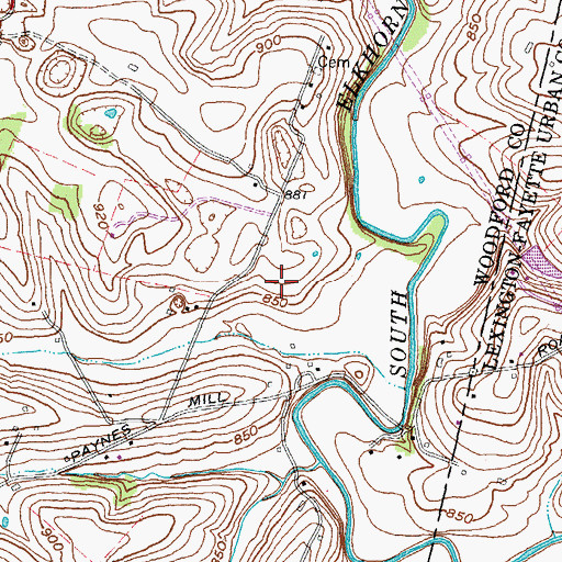 Topographic Map of Field Farm (historical), KY