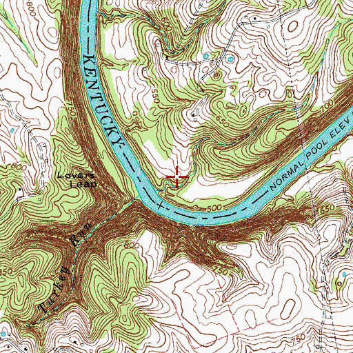 Topographic Map of Germany Bend, KY