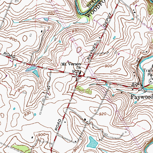 Topographic Map of Mount Vernon Church Cemetery, KY