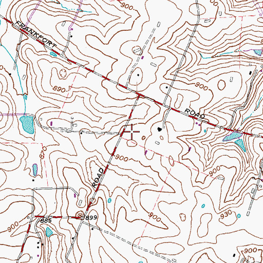 Topographic Map of Three Chimneys Farm, KY