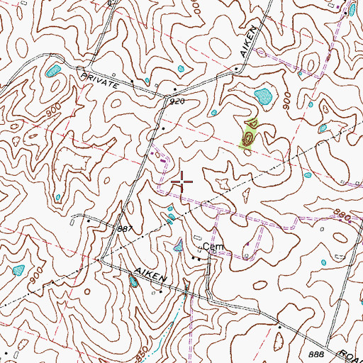 Topographic Map of The Glen, KY