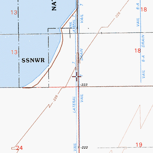 Topographic Map of Vail Seven Drain, CA
