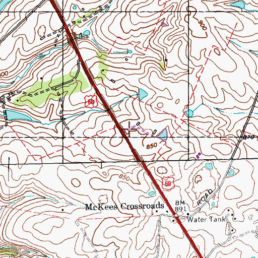 Topographic Map of Dorsey Post Office (historical), KY