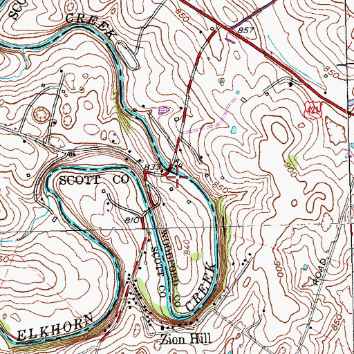 Topographic Map of Weisenberger Mill (historical), KY