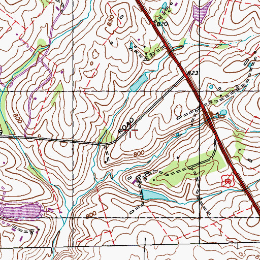 Topographic Map of Grassy Spring School (historical), KY