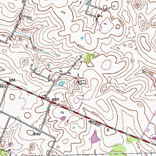 Topographic Map of Nantura Farm (historical), KY