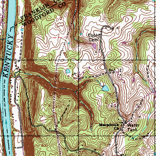 Topographic Map of Buckley Wildlife Sanctuary, KY