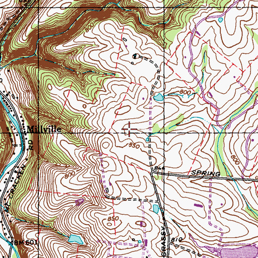 Topographic Map of Thompsons Fort (historical), KY