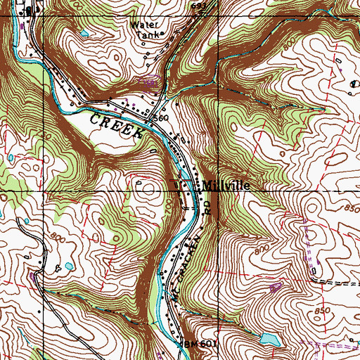 Topographic Map of Millville Railroad Station (historical), KY