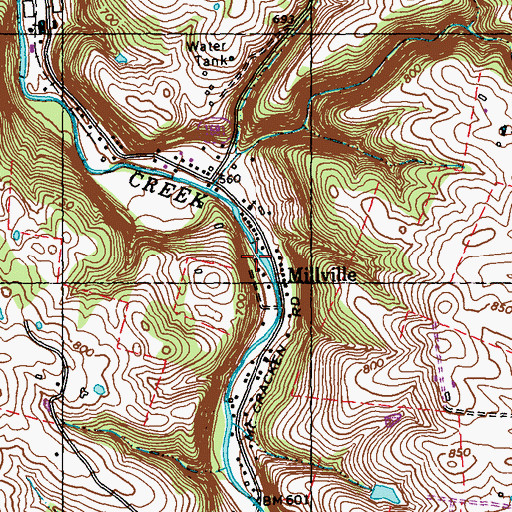 Topographic Map of Millville Post Office (historical), KY