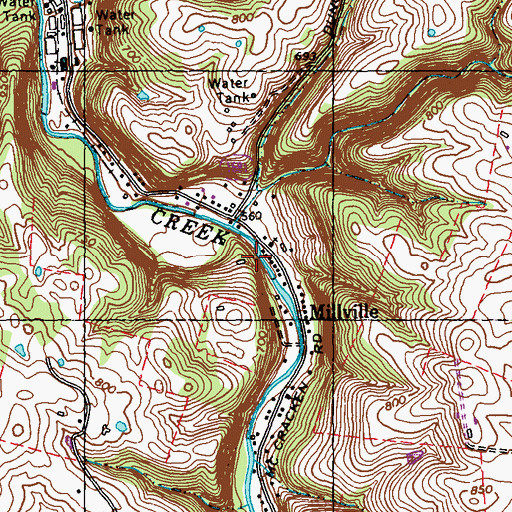 Topographic Map of Miles Mill (historical), KY