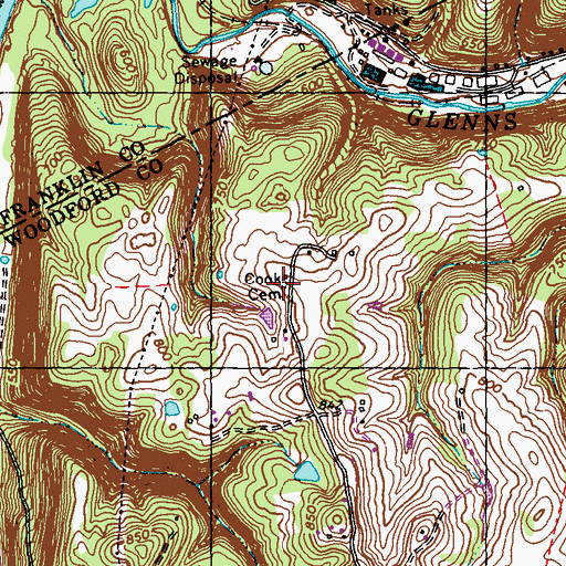 Topographic Map of Cook Cemetery, KY