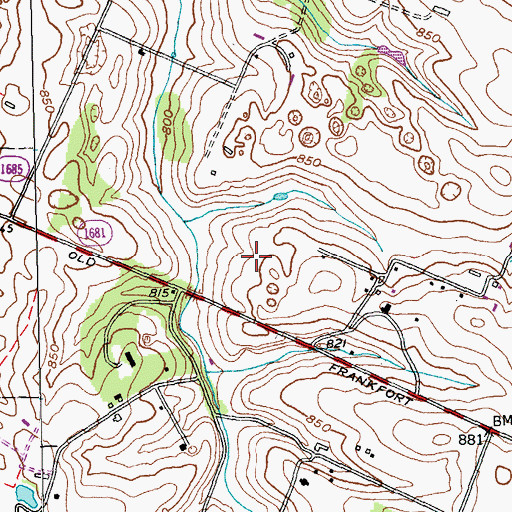 Topographic Map of Woodburn Farm (historical), KY