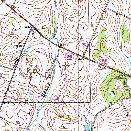 Topographic Map of Canewood Farm (historical), KY