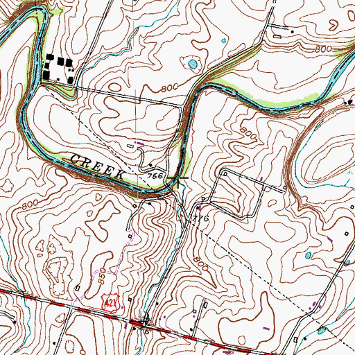 Topographic Map of Coles Branch, KY