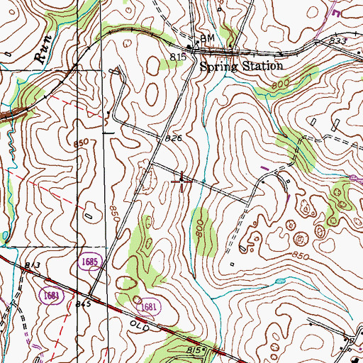 Topographic Map of Spring Garden Farm (historical), KY