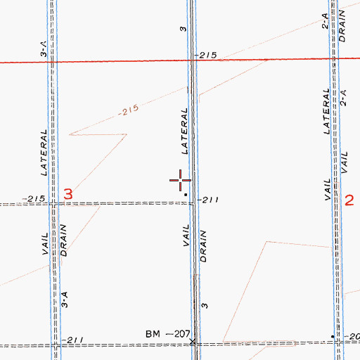 Topographic Map of Vail Lateral Three, CA