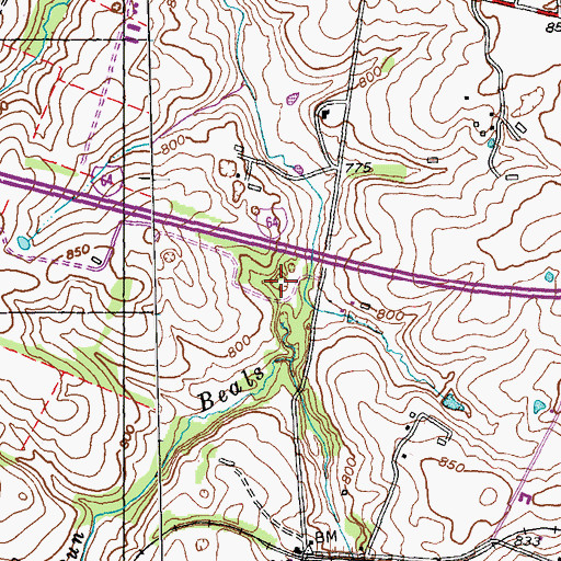 Topographic Map of Simms Sink, KY