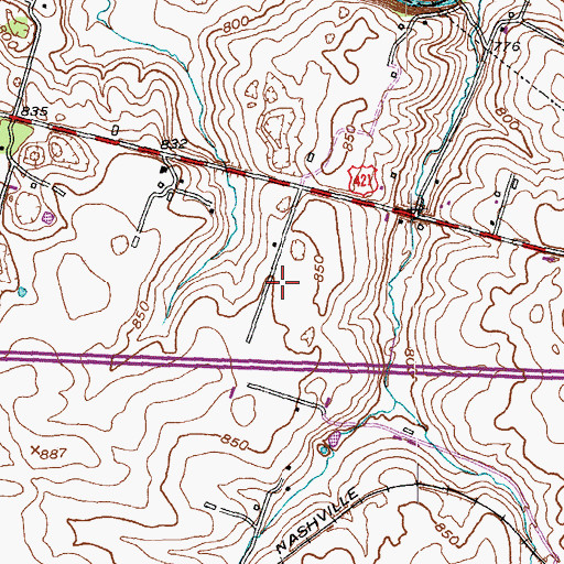 Topographic Map of Coles Tavern (historical), KY