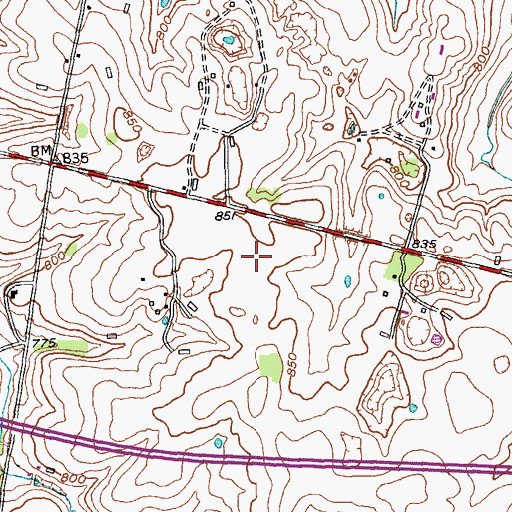 Topographic Map of Pine Grove Farm (historical), KY