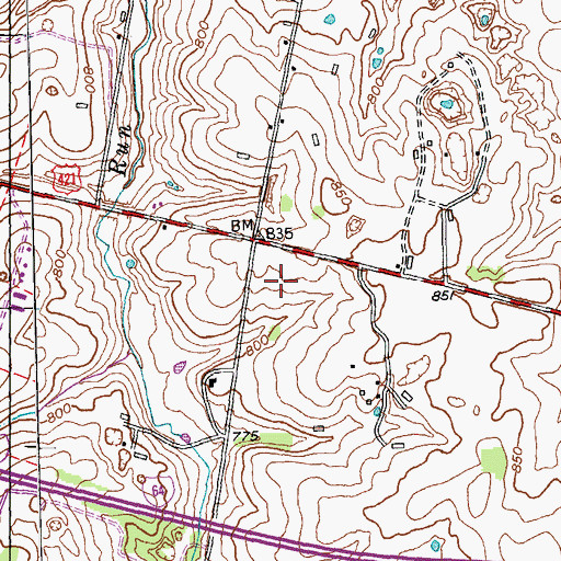 Topographic Map of Stockwood Farm (historical), KY