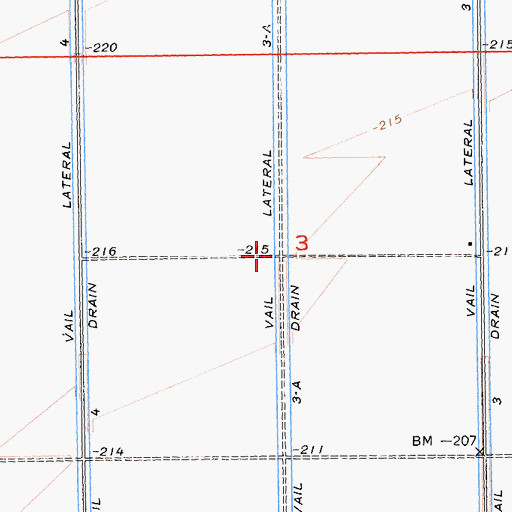 Topographic Map of Vail Lateral Three-A, CA