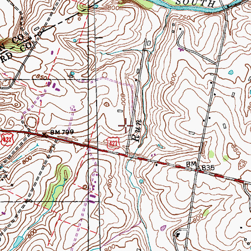 Topographic Map of Tutts Tavern (historical), KY