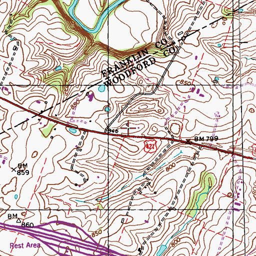 Topographic Map of Harmony Presbyterian Church (historical), KY