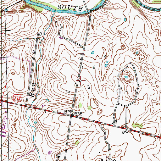 Topographic Map of Elliot Farm (historical), KY