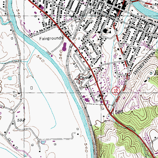 Topographic Map of Beech Grove Cemetery, KY