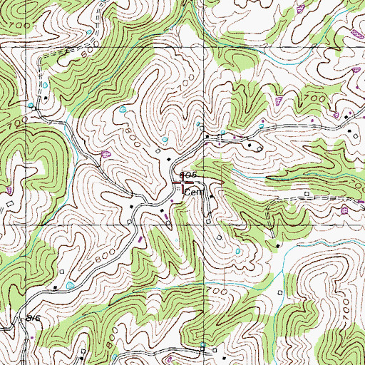 Topographic Map of Fredricksburg School (historical), KY