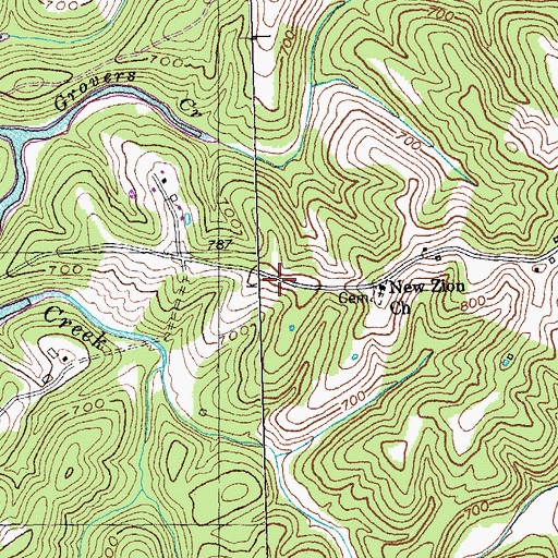 Topographic Map of Oak Hill, KY