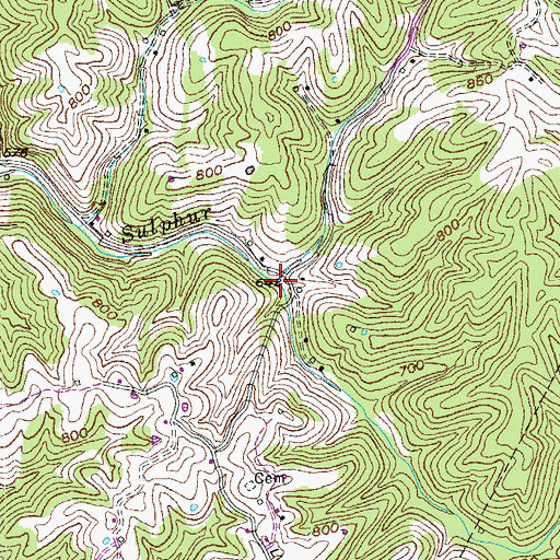 Topographic Map of Claxton Branch Sulphur Lick Creek, KY