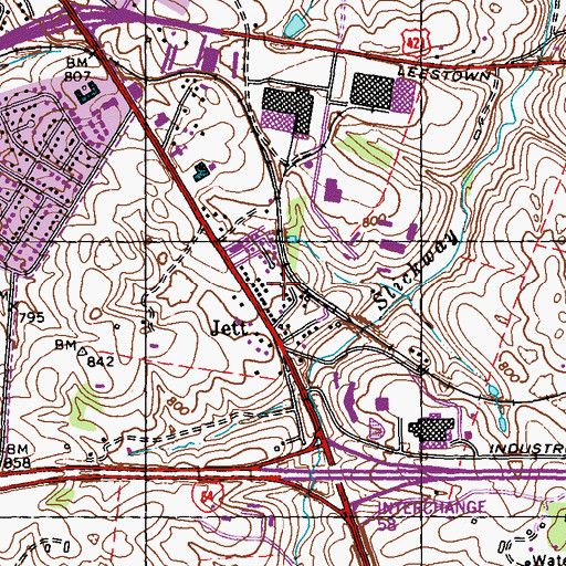 Topographic Map of Jett Post Office (historical), KY