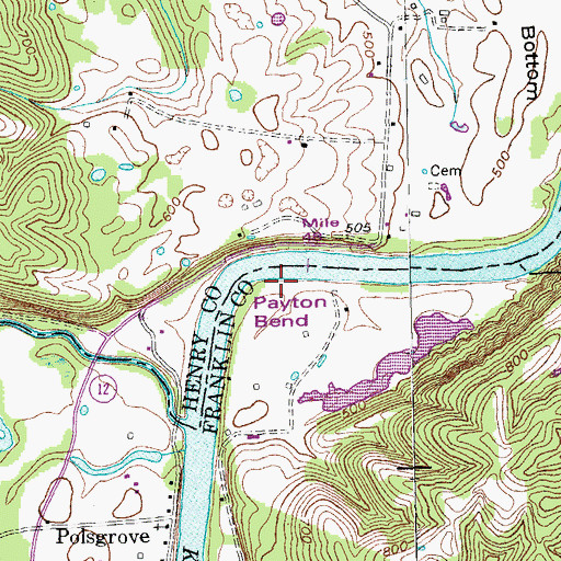 Topographic Map of Polsgrove Landing (historical), KY