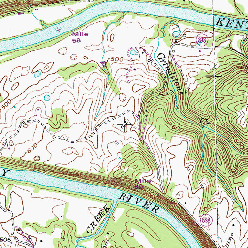 Topographic Map of Shadrick Ferry (historical), KY
