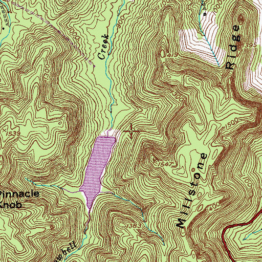 Topographic Map of Berea College Forest, KY