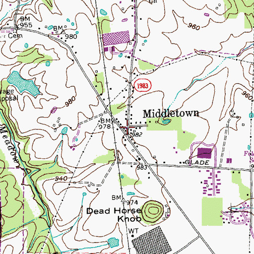 Topographic Map of Blythewood Estates (historical), KY