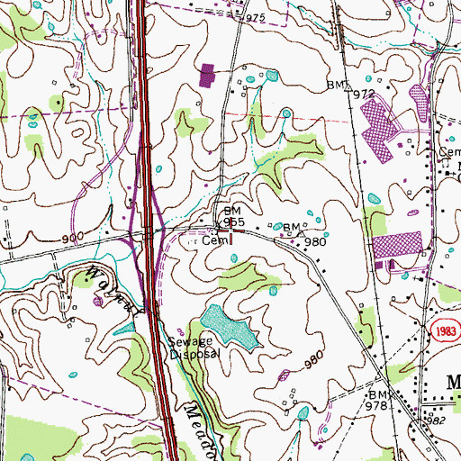 Topographic Map of Todd Cemetery, KY