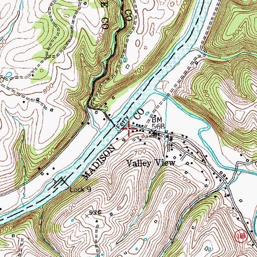 Topographic Map of Millions Saw Mill (historical), KY