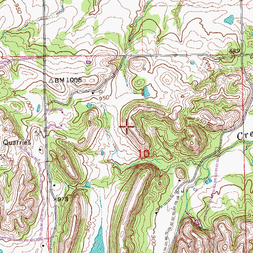 Topographic Map of Horseshoe Mountain, OK