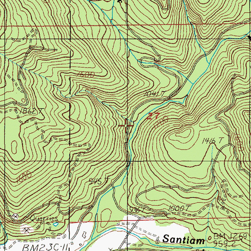Topographic Map of Husted Creek, OR
