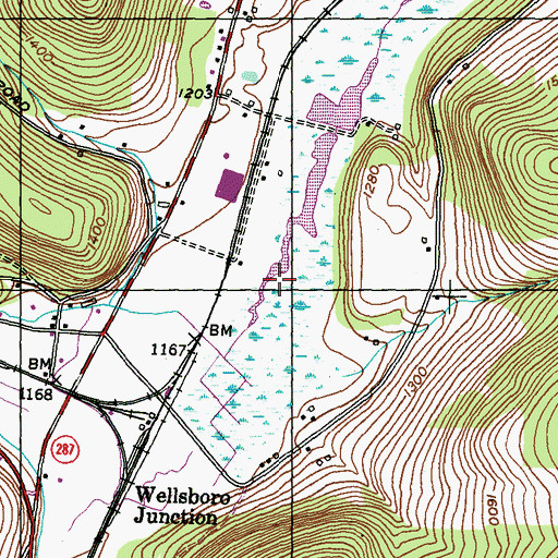 Topographic Map of Morris Marsh, PA